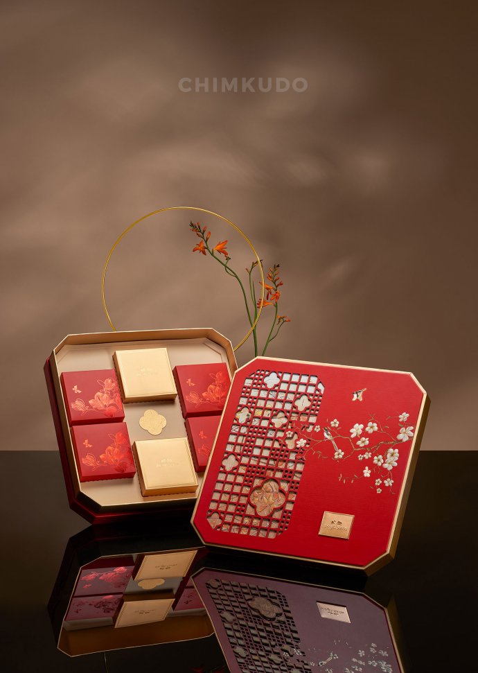 Mooncake box minimal oriental style still-life aesthetic