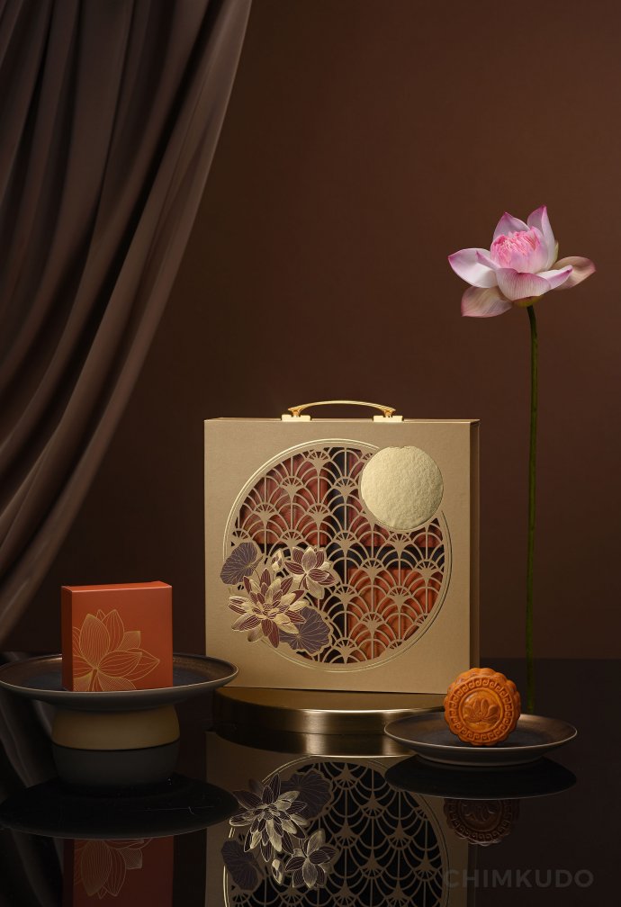 mooncake with asian japanese style, minimal, elegant and zen vibe