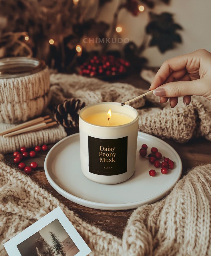 Candle Photography Giftbox Xmas Decoration Happy Cozy Home