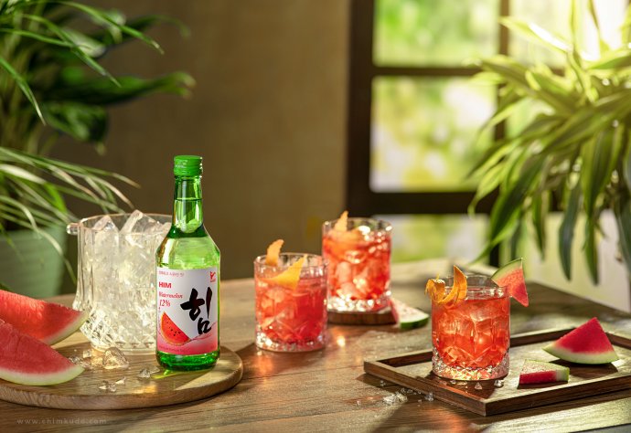 Soju drink Korean food Photography