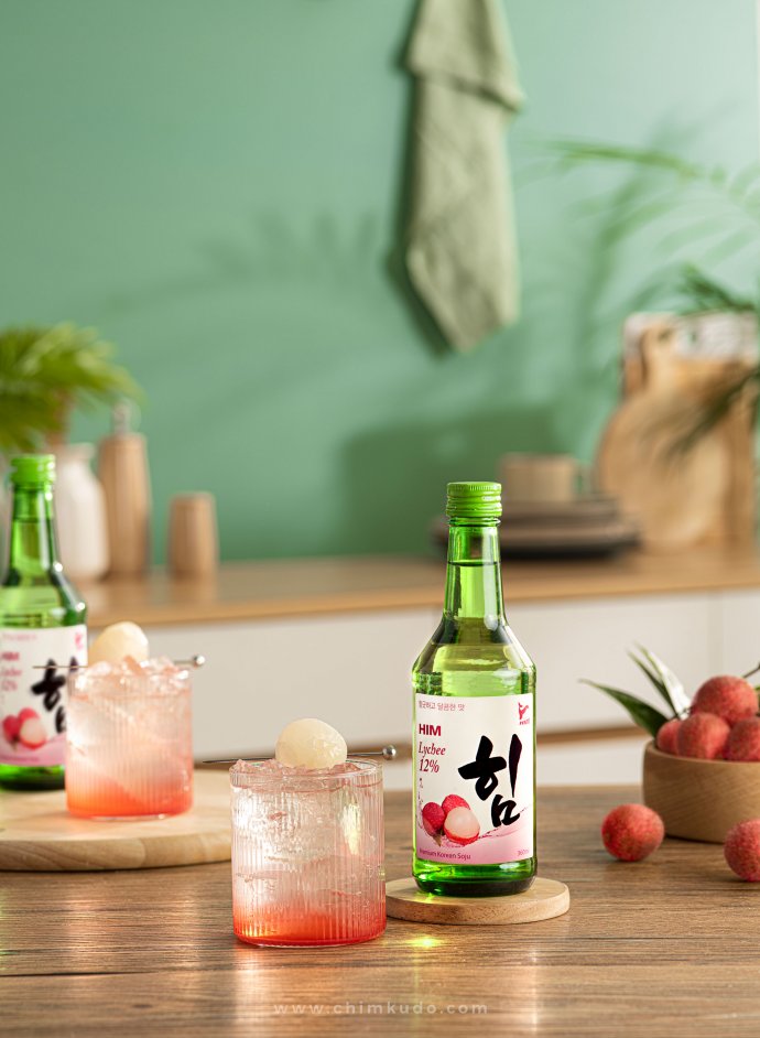 Soju drink Korean food Photography
