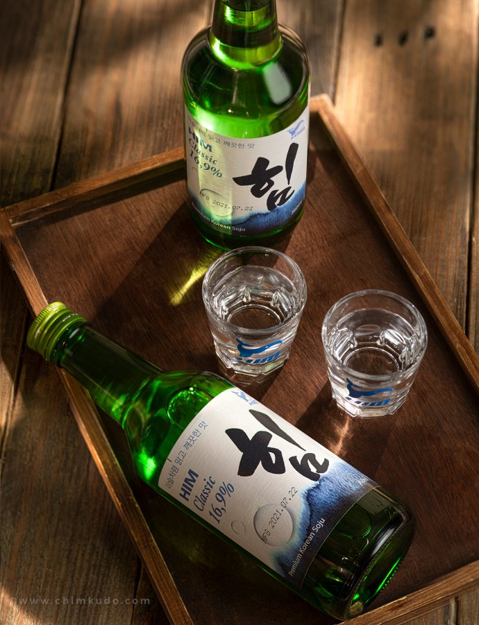 Soju drink Korean food Photography