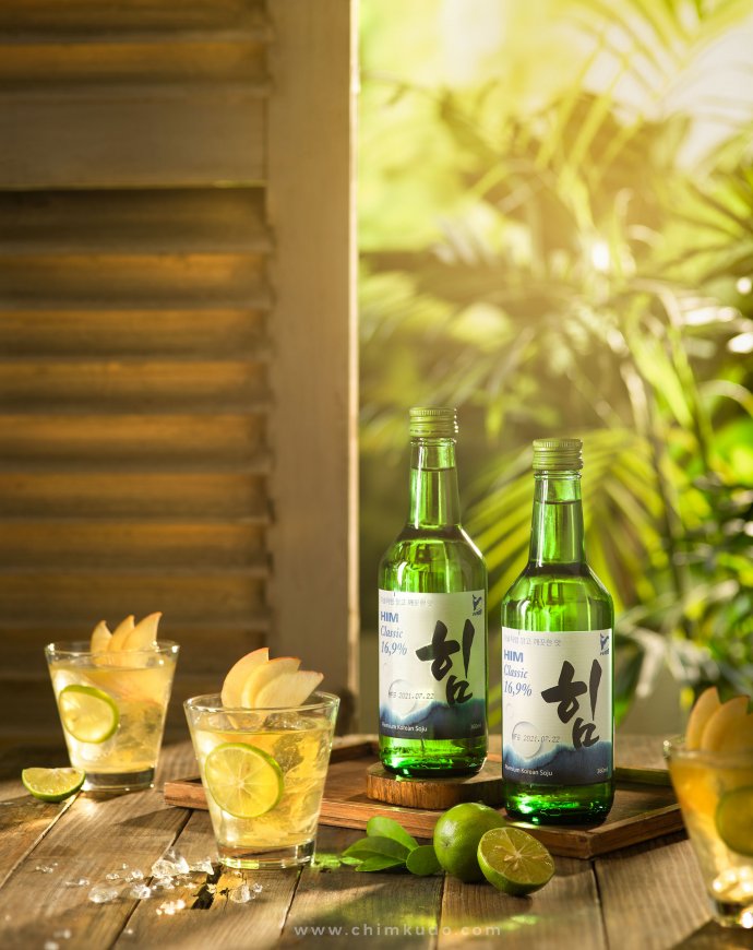 Soju drink Korean food Photography