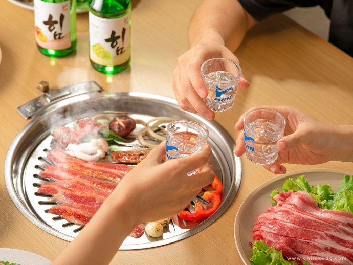 Soju drink Korean food Photography