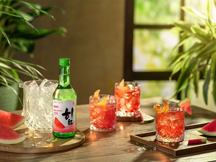 Soju drink Korean food Photography